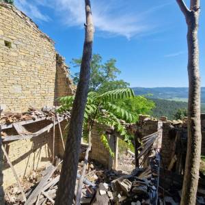 ISTRA, OPRTALJ - Kamena starina s panoramskim pogledom na zelenilo
