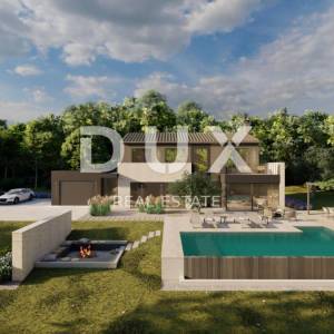 ISTRA, PIĆAN - Zemljište s građevinskom dozvolom i otvorenim pogledom na Učku