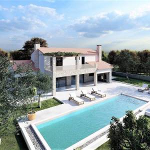 ISTRA, POREČ - Projekt prekrasne kamene vile sa pogledom na more