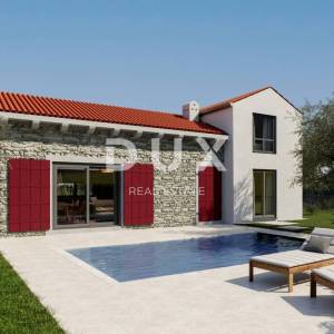 ISTRA, ŠTOKOVCI - Vila s bazenom u Roh-bau fazi + građevinsko zemljište 550 m2