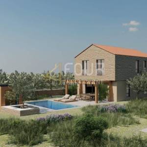 Istra, Svetvinčenat, građevinsko zemljište + projekt kuće s bazenom
