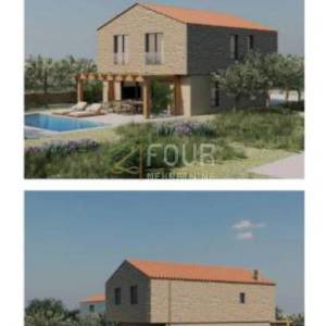 Istra, Svetvinčenat, građevinsko zemljište + projekt kuće s bazenom