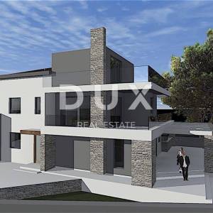 ISTRA,LIŽNJAN- Kuća sa građevinskom dozvolom za renovaciju. Pogled more i kvarner!