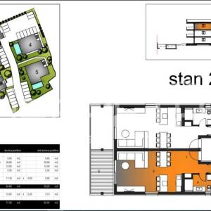 Jednosobni stan 2.3b u urbanoj vili, novogradnja, 62,42 m2, Okrug Gornji, Čiovo,