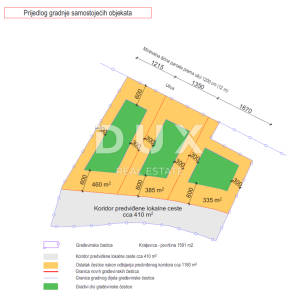 KRALJEVICA- građevinsko zemljište 1591m2 za stambenu zgradu – stanove/apartmane/  obiteljsku kuću / villu / kuću za iznajmljiva...