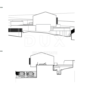 LABIN, SVETA MARINA- 2 građevinska zemljišta 935m2 sa starom kućom, pogledom na more i 2 idejna projekta