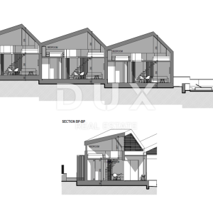 LABIN, SVETA MARINA- građevinsko zemljišto 435m2 sa starom kućom, s pogledom na more i idejnim projektom