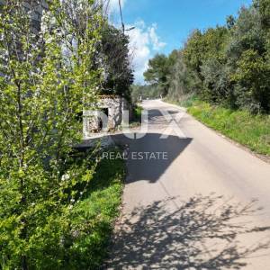 LABIN, SVETA MARINA- građevinsko zemljišto 435m2 sa starom kućom, s pogledom na more i idejnim projektom