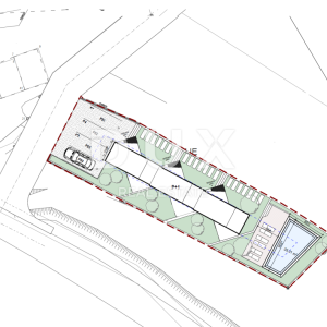 LABIN, SVETA MARINA- građevinsko zemljište 500m2 s pogledom na more i idejnim projektom