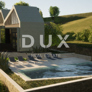 LABIN, SVETA MARINA- građevinsko zemljište 500m2 s pogledom na more i idejnim projektom