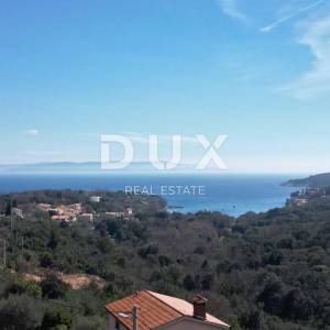 LABIN, SVETA MARINA- građevinsko zemljište 500m2 s pogledom na more i idejnim projektom