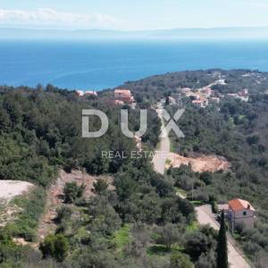 LABIN, SVETA MARINA- građevinsko zemljište 500m2 s pogledom na more i idejnim projektom