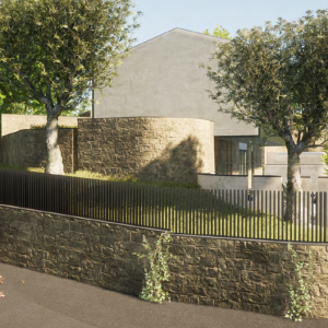 LABIN, SVETA MARINA- građevinsko zemljište 500m2 s pogledom na more i idejnim projektom