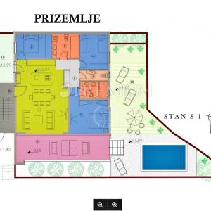 Malinska-apartman-u-prizemlju-s-okućnicom-i-bazenom! 
