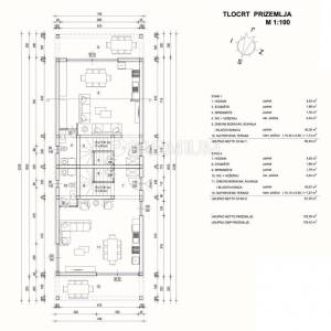 Malinska, građevinsko zemljište s projektom za dvojnu kuću