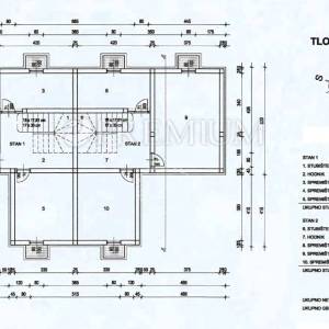 Malinska, građevinsko zemljište s projektom za dvojnu kuću