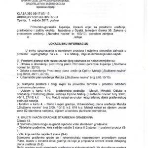 MATULJI – građevinsko zemljište površine 2838m2 za obiteljsku kuću / stambenu zgradu – stanove