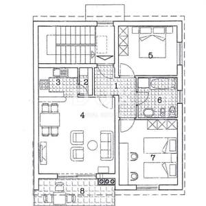 MATULJI, JURDANI, PERMANI - stan 68m2 + galerija 31m2, 2.kat  3S+DB 