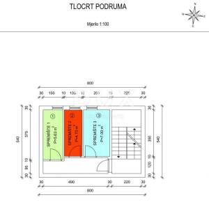MATULJI, JUŠIĆI, JURDANI- stan prizemlje 84,08 m2 u novogradnji DB+2S s okućnicom