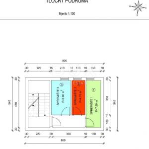 MATULJI, JUŠIĆI, JURDANI- stan prizemlje 84,06 m2 u novogradnji DB+2S s okućnicom