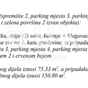 MATULJI, JUŠIĆI, JURDANI- stan 1. kat 83,16 m2 u novogradnji DB+2S s okućnicom 