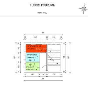 MATULJI, JUŠIĆI, JURDANI- stan prizemlje 62,34 m2 u novogradnji DB+2S s okućnicom