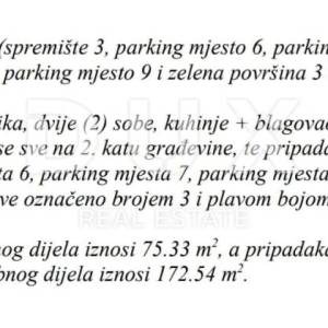 MATULJI, JUŠIĆI, JURDANI- stan 2. kat 87,74 m2 u novogradnji DB+2S s okućnicom 