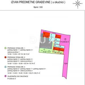 MATULJI, JUŠIĆI, JURDANI- stan 2. kat 87,74 m2 u novogradnji DB+2S s okućnicom 