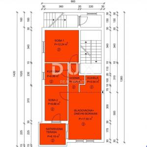 MATULJI, JUŠIĆI, JURDANI- stan 1.kat, 64,99m2 u novogradnji DB+2S s okućnicom