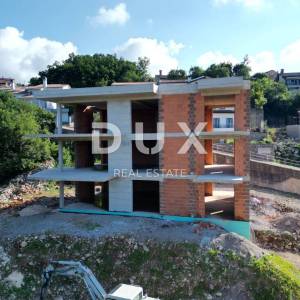 MATULJI, KASTAV, RUBEŠI- građevinsko zemljište 1900m2 s zgradom u izgradnji 600m2 sa 3 prostrana stana s panoramskim pogledom n...