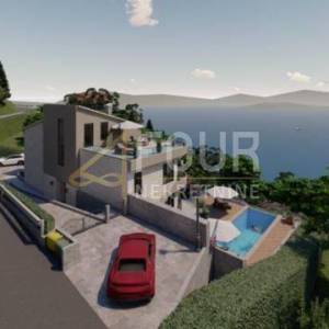 Mošćenice, zemljište za vilu s bazenom, panoramski pogled