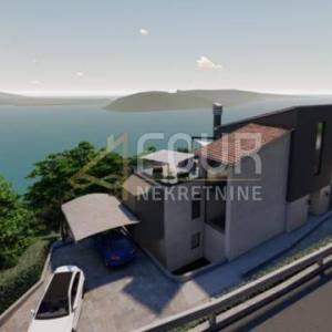 Mošćenice, zemljište za vilu s bazenom, panoramski pogled