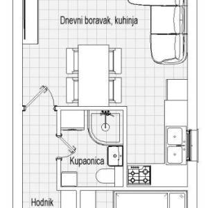 Novalja: apartman, 34m2, 2s, top lokacija s pogledom na more