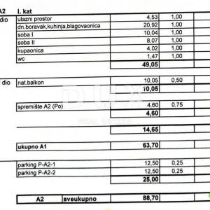 NOVALJA, JAKIŠNICA - Apartman 64m2 na prvom katu s predivnim pogledom na more