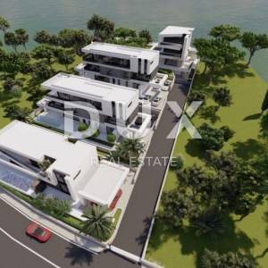 NOVI VINODOLSKI - Tri građevinska zemljišta s projektom, pogledom na more, 350m od mora
