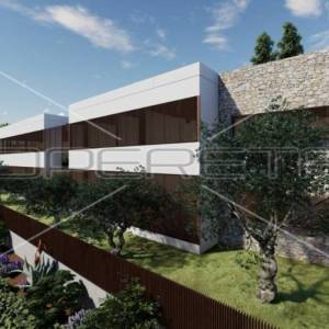 Novogradnja, kuća sa 2 stana i bazenom na krovu, Gršćica, Korčula
