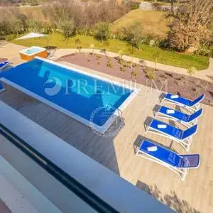 Okolica Malinske, nova kamena kuća s bazenom i pogledom na more !!
