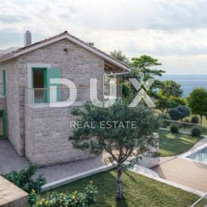 OPATIJA, BREGI - dvojna kuća 100m2 s panoramskim pogledom na more i bazenom + okućnica 