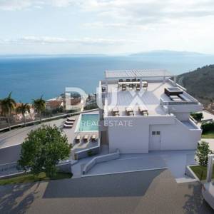 OPATIJA, BREGI - penthouse 100m2 s panoramskim pogledom na more i bazenom + krovna terasa 