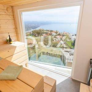 OPATIJA, BREGI - stan u prizemlju 153m2, DB+3S s panoramskim pogledom na more i bazenom