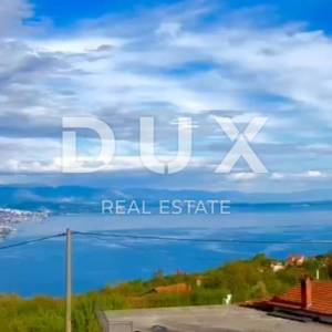 OPATIJA. BREGI- zemljište 1340m2 S GRAĐEVNOM DOZVOLOM!!! i s panoramskim pogledom na more za obiteljsku kuću/ villu/ apartmane/...