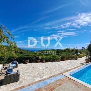 OPATIJA, BRSEČ- luksuzna vila 430m2 s bazenom i pogledom na more + uređena okućnica 2700m2
