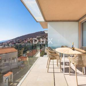 OPATIJA, CENTAR - luksuzan stan 135m2 s panoramskim pogledom na more, garaža, bazen, dugoročni najam