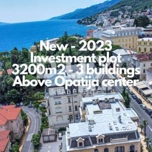 OPATIJA, CENTAR - NOVO - veće investicijsko zemljište za izgradnju 3 zgrade, centar Opatije, pogled