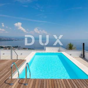 OPATIJA, CENTAR - penthouse u novogradnji s krovnim bazenom iznad centra Opatije, idilično okruženje