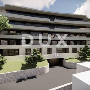 OPATIJA, CENTAR - posebna novogradnja s prostranom terasom, garažom i pogledom na more