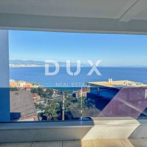 OPATIJA, CENTAR - prekrasan stan u novogradnji s pogledom na more, zajednički bazen, garaža 