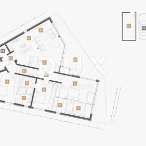 OPATIJA, CENTAR - prestižan penthouse iznad centra Opatije u novogradnji posebnog arhitektonskog karaktera