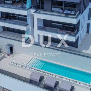 OPATIJA, CENTAR - stan 132m2 u novogradnji s vrtom, bazenom, garažom, pogled na more, centar Opatije