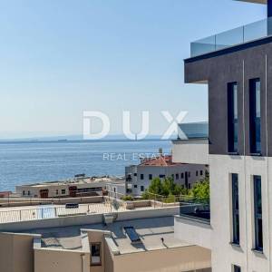 OPATIJA, CENTAR - stan 132m2 u novogradnji s vrtom, bazenom, garažom, pogled na more, centar Opatije
